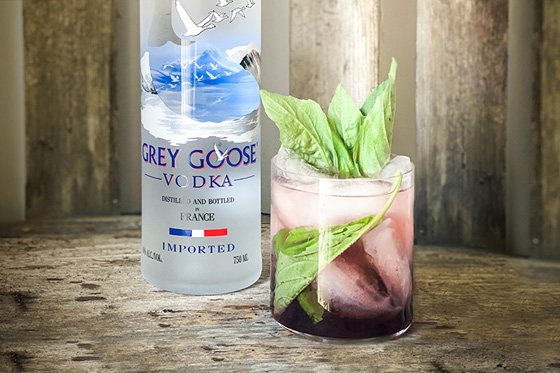 Easy Blueberry Basil Cocktail Recipe | Grey Goose House Pour